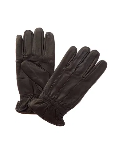 Surell Accessories Pieced Leather Gloves In Black