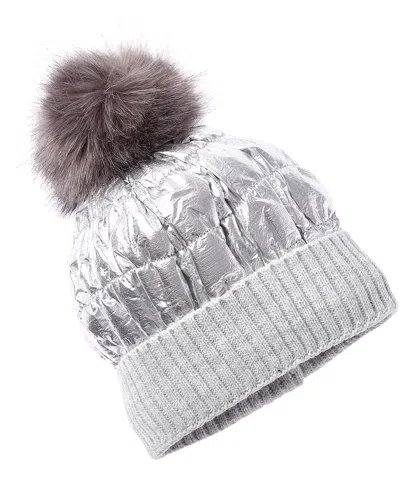 Surell Accessories Puffer Beanie In Silver