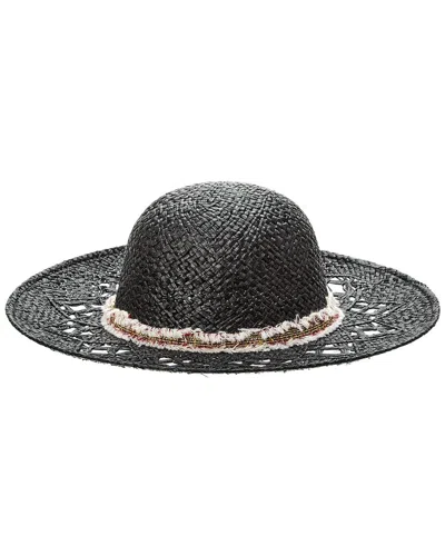 Surell Accessories Raffia Sun Hat In Black