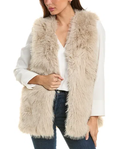 Surell Accessories Shaggy Vest In Neutral