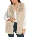 Surell Accessories Shaggy Vest In Animal Print