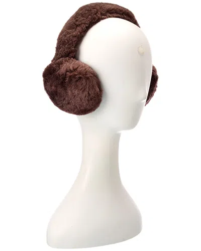 Surell Accessories Shearling Earmuffs In Brown