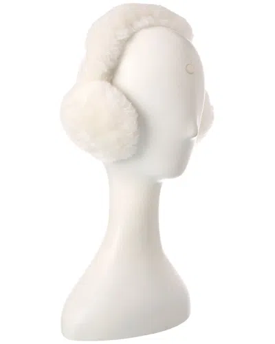 Surell Accessories Shearling Earmuffs In White