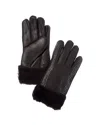 Surell Accessories Shearling Gloves In Black