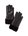 Surell Accessories Shearling Gloves In Black