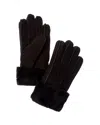 Surell Accessories Shearling Gloves In Black