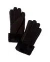 Surell Accessories Shearling Gloves In Brown