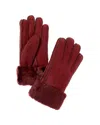 Surell Accessories Shearling Gloves In Brown