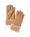 Surell Accessories Shearling Gloves In Brown