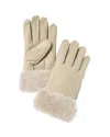 Surell Accessories Shearling Gloves In Sand