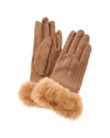 Surell Accessories Stretchy Gloves In Beige