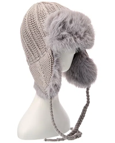Surell Accessories Sweater Knit Trooper Hat In Grey