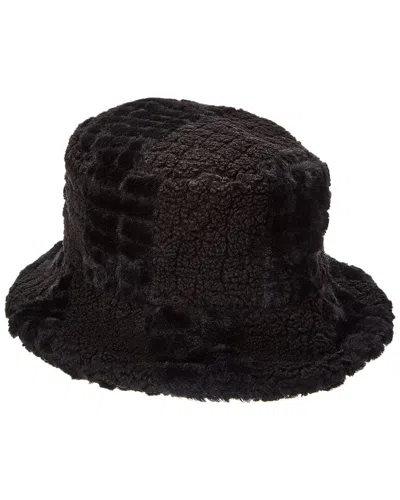 Surell Accessories Textured Bucket Hat In Black