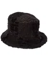 Surell Accessories Textured Bucket Hat In Black