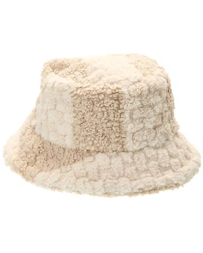 Surell Accessories Textured Bucket Hat In White