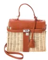 Surell Accessories Vegan Leather & Vine Shoulder Bag