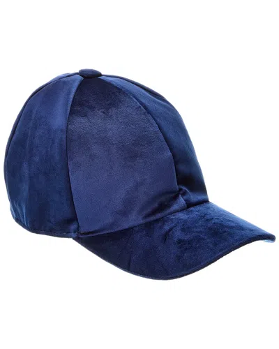Surell Accessories Velvet Baseball Cap In Blue