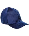 Surell Accessories Velvet Baseball Cap In Blue