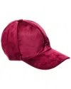 Surell Accessories Velvet Baseball Cap In Red