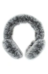 Surell Faux Fur Covered Earmuffs In Gray Frost