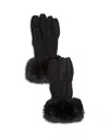 Surell Faux Fur Cuff Knit Gloves In Black