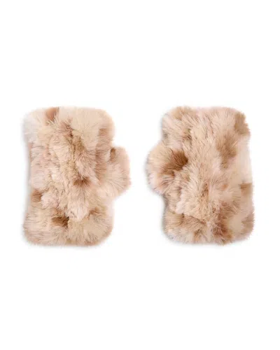 Surell Faux Fur Fingerless Mittens In Multi