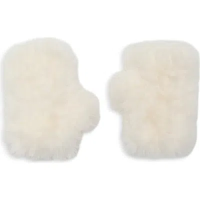Surell Faux Fur Mittens In Neutral