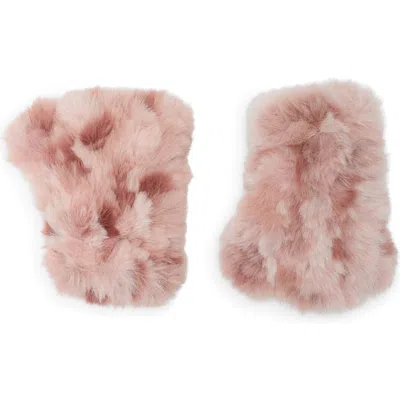 Surell Kids'  Faux Fur Mittens In Pink