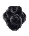 Surell Faux Fur Pompom Scarf In Black