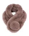Surell Faux Fur Pompom Scarf In Coffee
