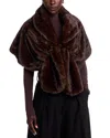 Surell Faux Fur Shawl In Brown