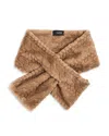 Surell Faux Fur Textured Pull Through Scarf In Brown