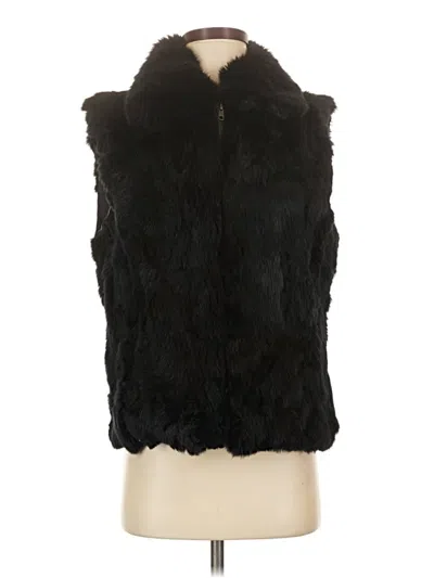 Pre-owned Surell Faux Fur Vest In Black