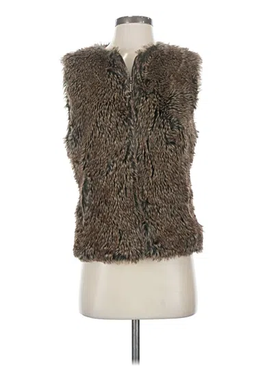 Pre-owned Surell Faux Fur Vest In Brown