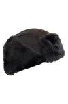 Surell Faux Shearling Trooper Hat In Black