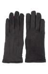 Surell Faux Suede Gloves In Black
