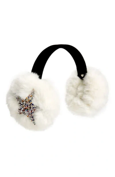 Surell Kids' Sparkle Appliqué Faux Fur Earmuffs In Black