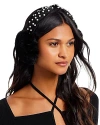 Surell Rex Embellished Faux Fur Earmuffs In Black