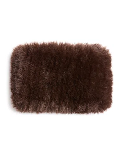 Surell Rex Rabbit Faux Fur Knit Headband In Brown