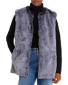 Surell Rex Rabbit Faux Fur Vest In Black Frost