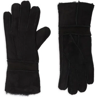 Surell Shearling Gloves In Black