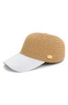 Surell Straw Baseball Cap In Brown