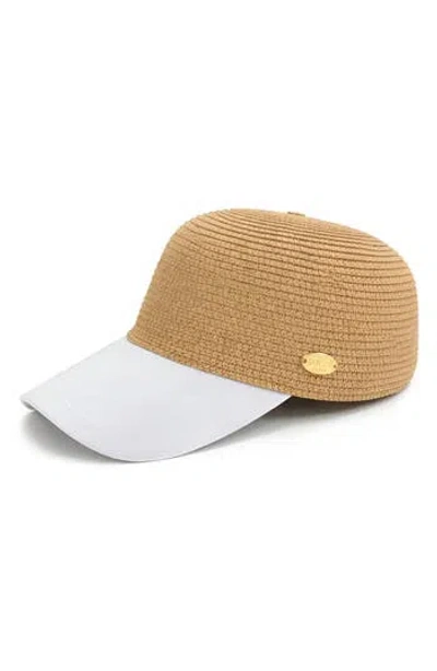 Surell Straw Baseball Cap In Brown