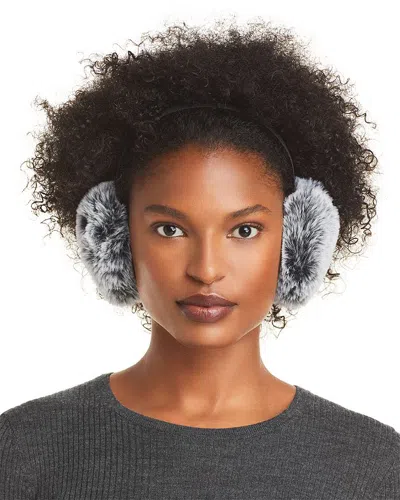 Surell Surrell Rex Rabbit Faux Fur Earmuff In Black Frost