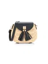 Surell Women's Rattan Colorblock Tassel Crossbody Bag In Natural Black