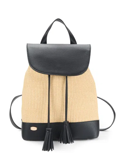 Surell Women's Two Tone Backpack In Natural Black