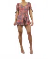 Surelymine First Impression Ruffle Romper In Pink In Multi