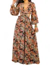 Surelymine Floral Scent Cut Out Maxi Dress In Multi In Multi