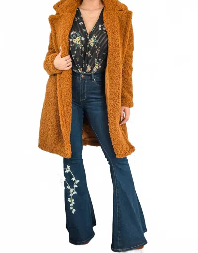 Surelymine Oh Teddy Baby Faux Fur Teddy Coat In Camel In Brown