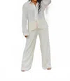 Surelymine Plisse Wide Pants Set In White In White